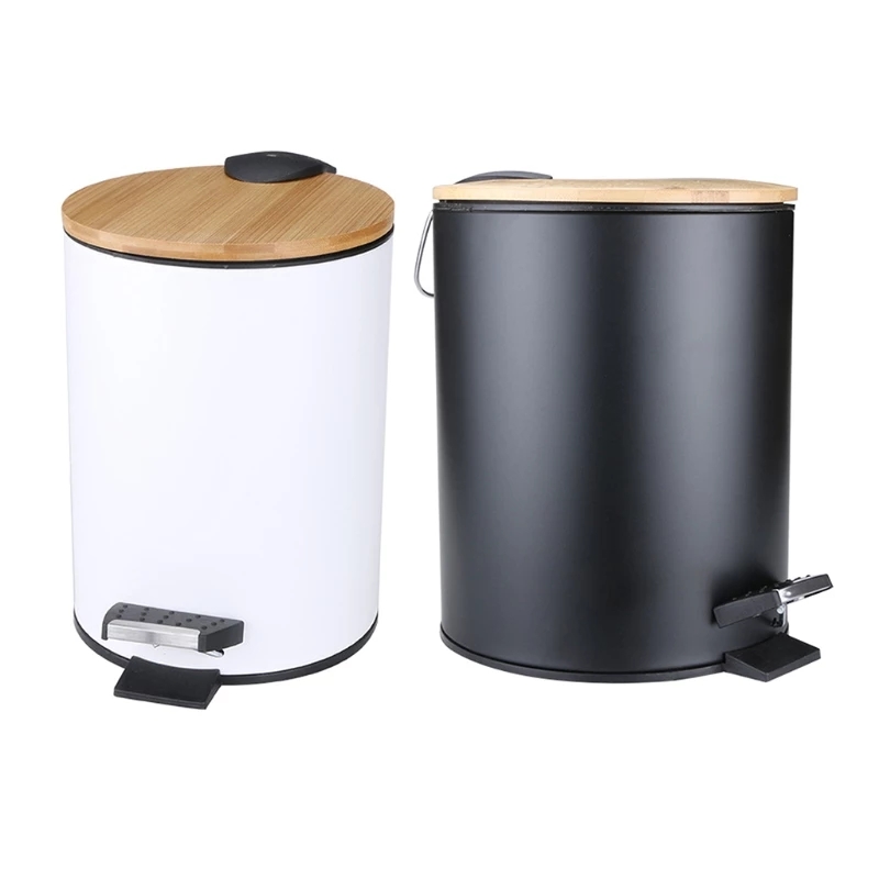 Sustainable Living Eco Friendly - 3/5L 나무 뚜껑형 쓰레기통, 쓰레기 수거함,