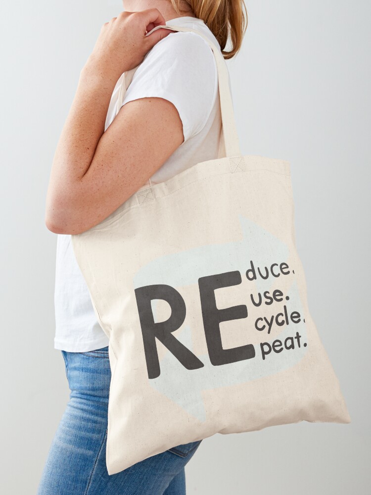 Sustainable Living Eco Friendly Shopping - 친환경 - 줄이고, 재사용하고, 재활용하고, 반복하세요.