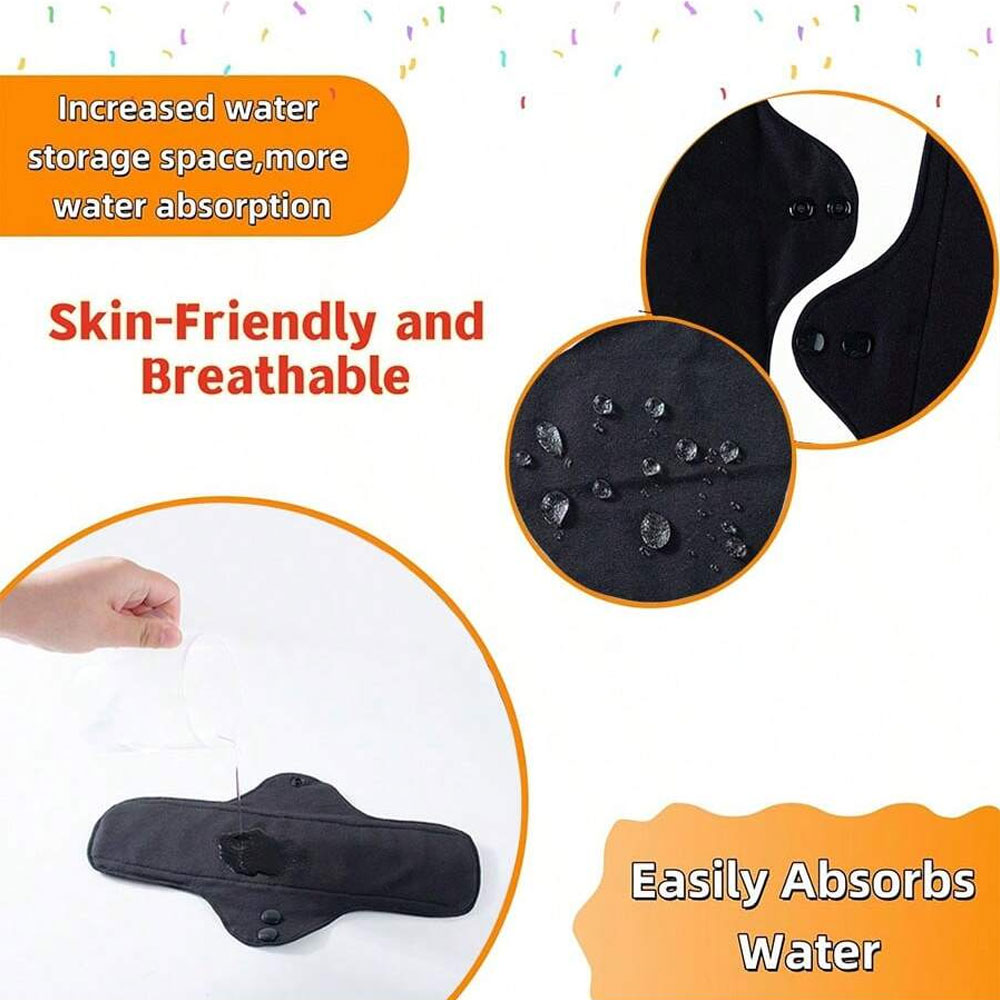 5개 세트 재사용 가능 세탁 가능 블랙 순면 생리대 4 - Cloth Pad Reusable 리뷰 및 가격
